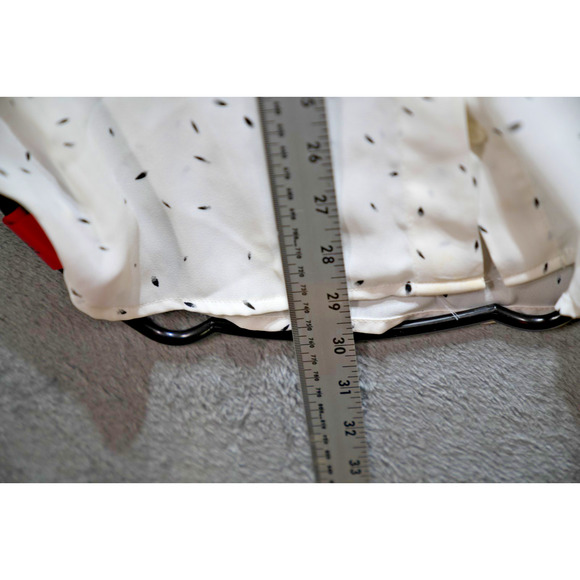 Apt. 9 Essentials White Black Dot Button-Up Blouse XL Long Sleeve Office - Picture 5 of 9